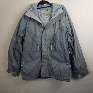 Foursquare Men's L Gray Ski Snowboard Jacket Hooded Waterproof Windproof